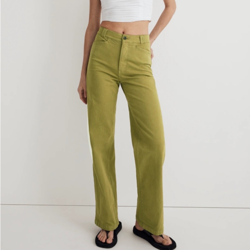 Madewell Emmett Wide Leg Full Length Pants 23R “Artichoke” Green